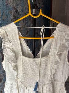 White Embroidered Mini Dress