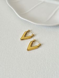 Gold V Hoop Earrings