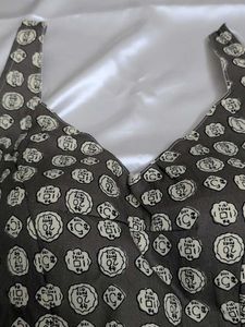 Grey Blouse With Sleeves Attached Inside