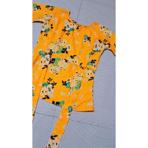JB Fashion Yellow Printed Stylish Crepe Top