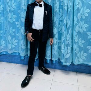 Blue Velvet Formal Suit For Kids