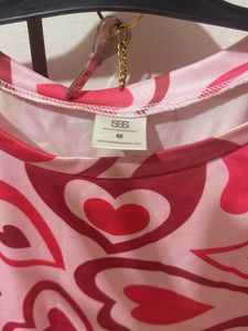 Retro Heart Print Crop Top