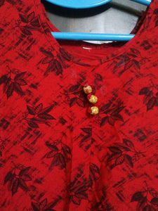 Pure Rayon High Quality Material Red Umbrella Kurt
