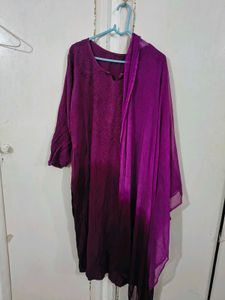Purple Chikankari Kurta Set