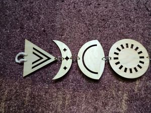 Moon Phases Wooden Wall Hanging