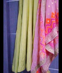 Olive Green Anarkali Suit
