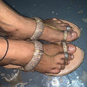 Sparkly Gold Flats