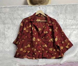 Drop Shoulder Floral Top