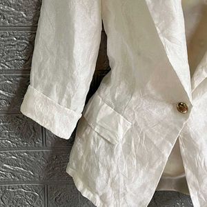 Single-Button Fitted Blazer for Women