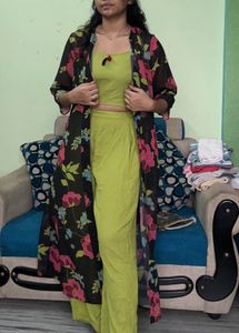 3 Piece Set with Top, Bottom and OverCoat