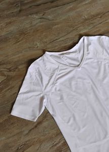 White V-Neck Athletic Top