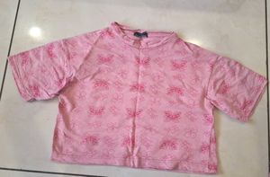 Pink Butterfly Print Shorts