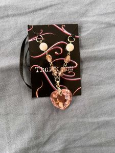 Pink Heart Crystal Necklace