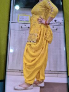 Short  Stylish Kurti With Typical Patiala Salwar