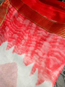Red Chiffon Saree