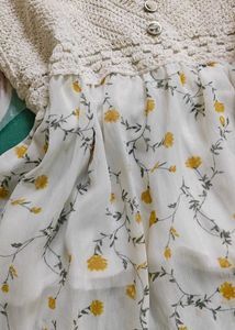 Floral Print crochet Long Sleeve Top