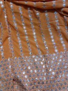 Orange Embroidered Saree