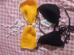 pack of two crochet bikini top