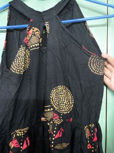 Black Halter neck Maxi Kurti/dress