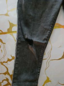 Distressed Gray Wash Jeans