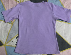 Lilac Ribbed Mickey Graphic Crop Top