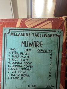 Mellamine Crockery Set 33 Pieces Unused
