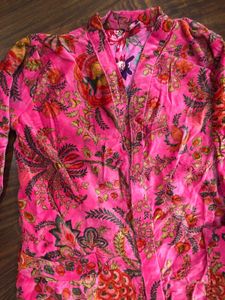Floral Print Pink BathRobe length 44”