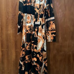 Urbanic Boho Dress With Royal Print