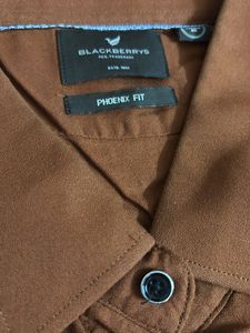 Rust Brown Modern Fit Long Sleeve Shirt