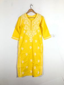 Yellow Emboridered Kurta(Women’s)