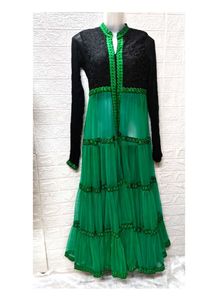 Heavy Green And Black Anarkali Dress/ Gown