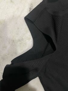 Black Cut-Out Shoulder Top