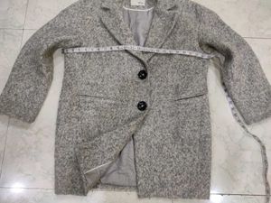 Grey Wool Blend Coat