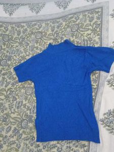 Blue Knit Top