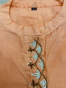 Peach Kurti Set