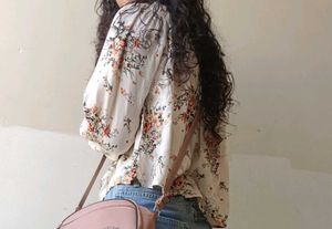 Floral Knot-Front Top