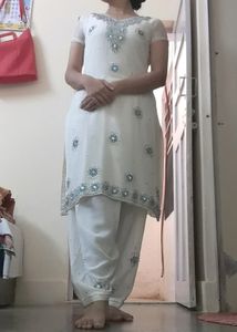 White Suit Set For Festive Season (Kurta+salwar)🤍