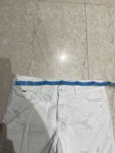 XA White Distressed Denim Shorts