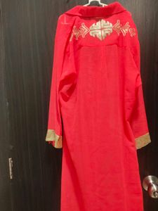 Elegant Red Embroidered Kurta