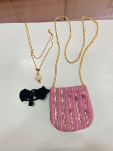 Stylish Structure Slingbags With Chain Combo