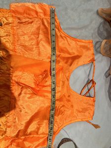 Orange Crop Top ,choli Lehenga