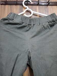 Olive Green Casual Pants
