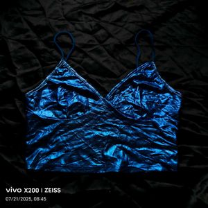 36207. Sparkly Blue Crop Top