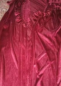 Beautiful Maroon Colour Night Gown Comfortable