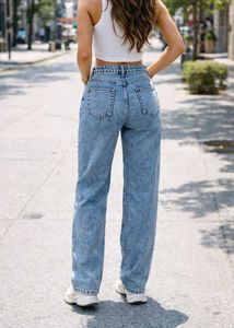 High-Waisted Denim Jeans