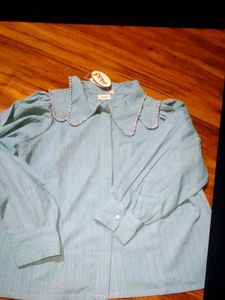 Elegant Beaded Collar Blouse