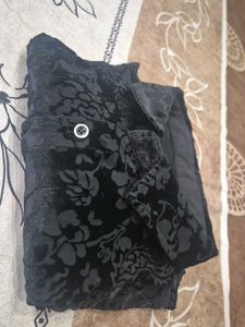 New Floral Velvet black Shirt