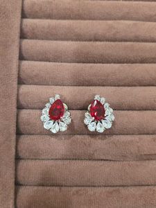 Zircon Red Ruby Studs