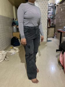 Denim Wit Turtleneck Top