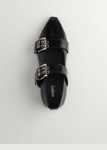 Mistry BUCKLED BALLET FLATS IN Black